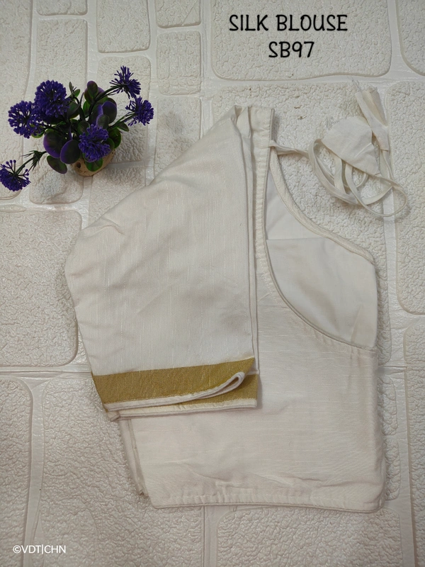 Ruthvi Ethnics SilK Blouse SB97 - White, FS