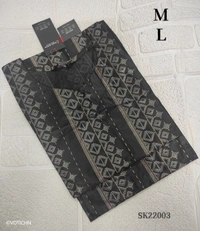 Twill Blue Silk Kurti |3/4th Sleeve | Side Cut kurti| Black | SK22003 - M, Black