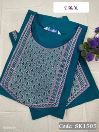 Twill Blue Silk Kurti |3/4th Sleeve | Side Cut kurti| Rama Green | SK1505 - XL, Rama Green