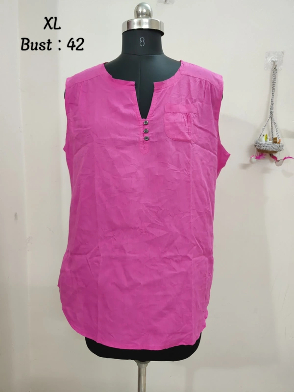 VDT Sleevelss pink Tunic - Pink, XL
