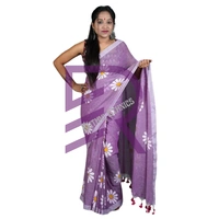 Ruthvi Ethincs Sunflower khadi Cotton Saree With Blouse PK340210016 - Saree With Blouse, Lavender