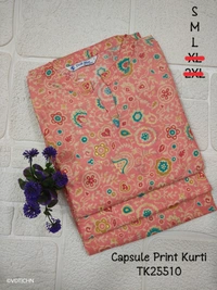 Twill Blue Tissue Silk Kurti with attractive Neck Pattern TK25510 - Pink, S