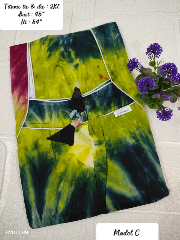 VDT Titanic tie&die gown maxi NT10032 - XXL, Green