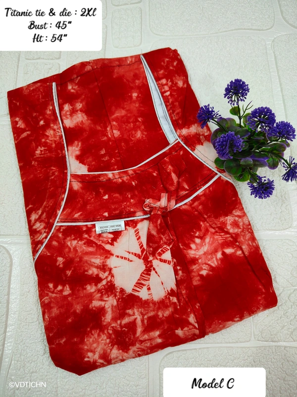 VDT Titanic tie&die gown maxi NT10033 - XXL, RED