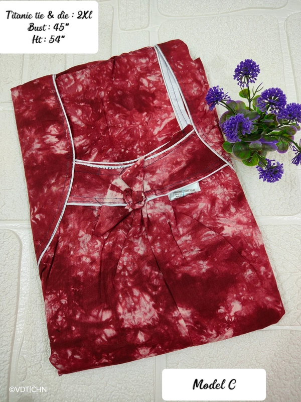 VDT Titanic tie&die gown maxi NT10034 - XXL, Onion red