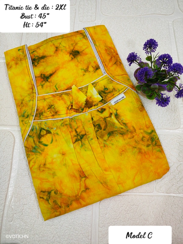 VDT Titanic tie&die gown maxi NT10036 - XXL, Yellow
