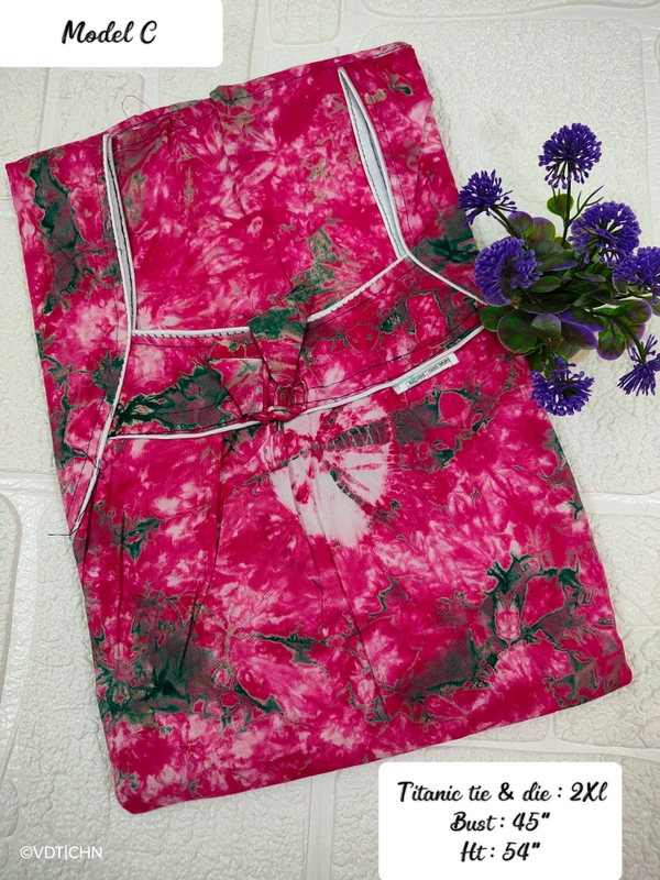 VDT Titanic tie&die gown maxi NT10038 - XXL, Pink