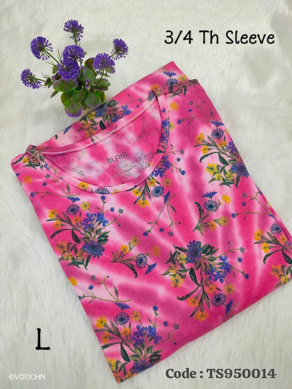 Ruthvi Ethnics T-Shirt TS950014 - L, Pink