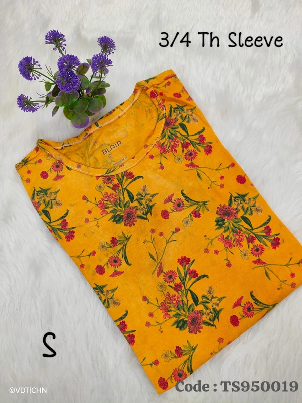 Ruthvi Ethnics T-Shirt TS950019 - S, Yellow