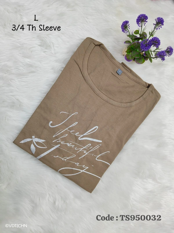 Ruthvi Ethnics T-Shirt TS950032 - L, Brown