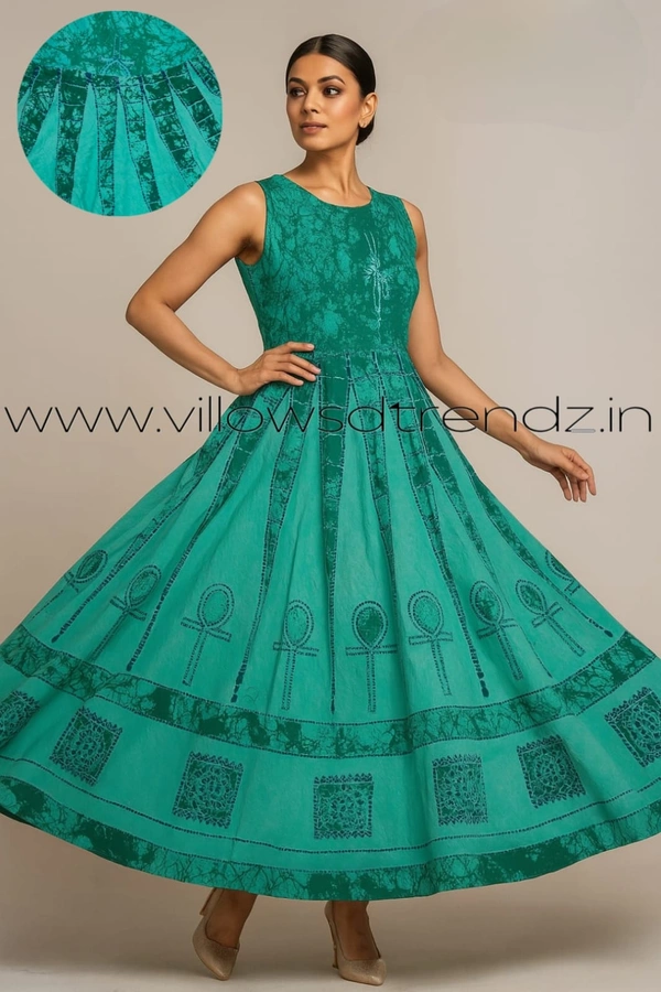 Twill Blue Umbrella Rayon Kurti | Rama Green | UMC003 - 2XL, Rama Green