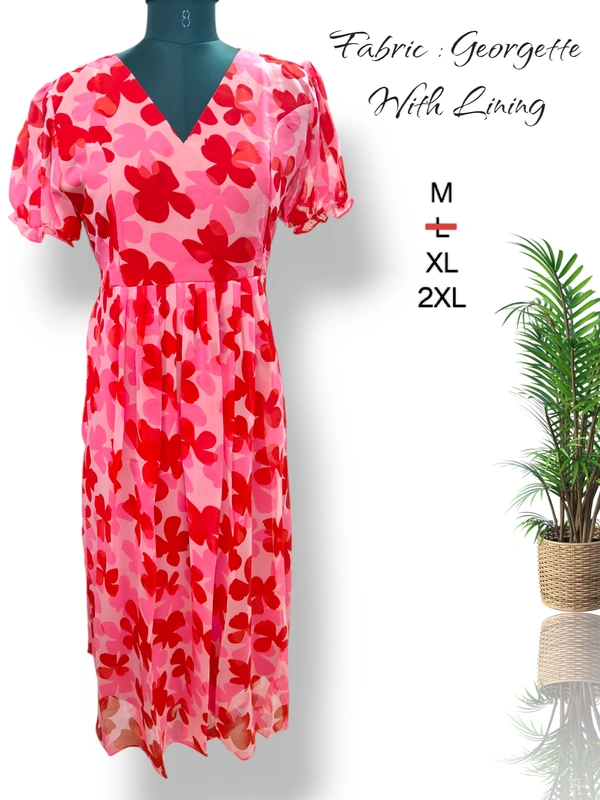 Ruthvi Ethnics Western Gown cum Maxi WF29003 - XL, Red