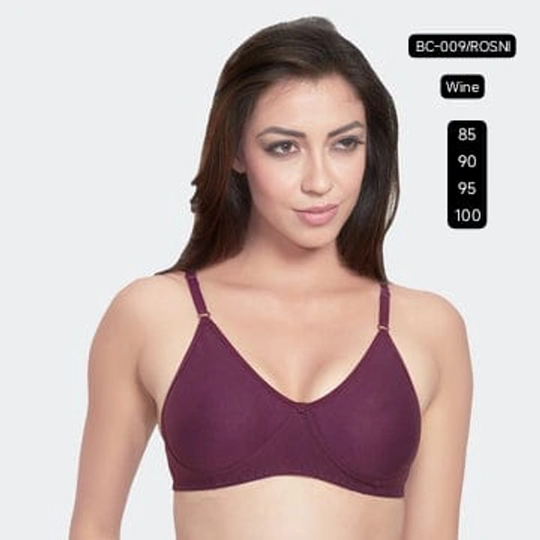 Prithvi Wine soft and comfort fabric Back Closure - hook and eye, Non padded, BC-009/ROSNI - 95, Wine