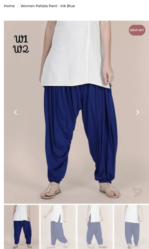 Women Patiala Pant TWP1360 - W2, Ink Blue