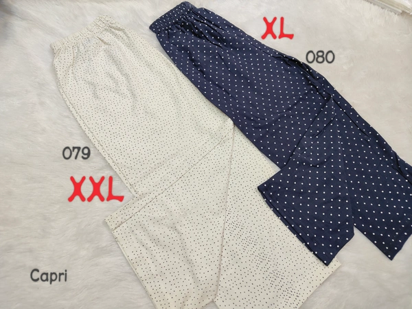 Villows Women's Capri 079 - FS, White with Blue Dots