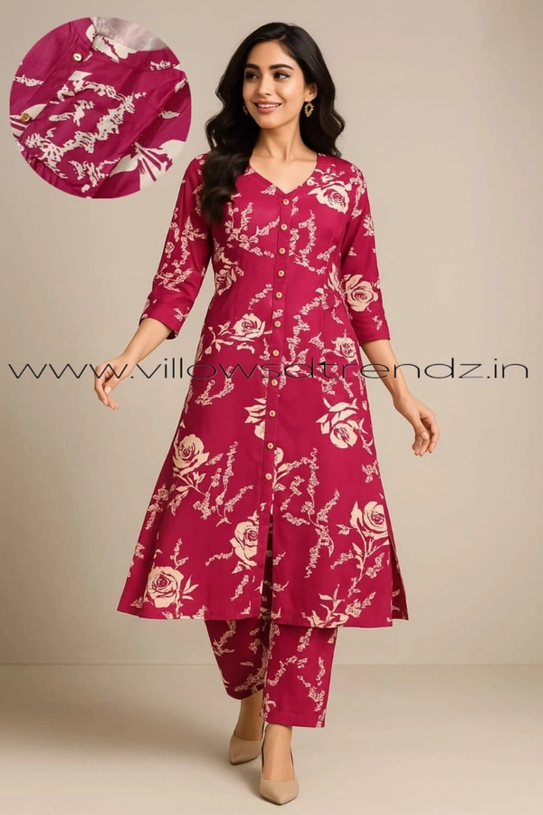 Twill Blue Women's Cotton Cord set | Pink | CS410054 - XL, Pink