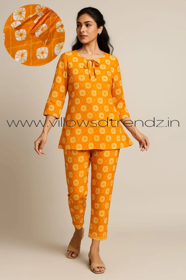 Twill Blue Women's Cotton Cord set | Yellow | CS410010 - S, Yellow