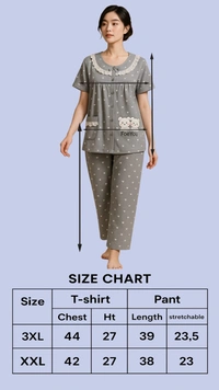 Twill Blue Women's Cotton Korean Pajama Set| Pyjama Sleepwear| Shirt with Pant| Sky blue | KPS455004 - 2XL, Sky blue