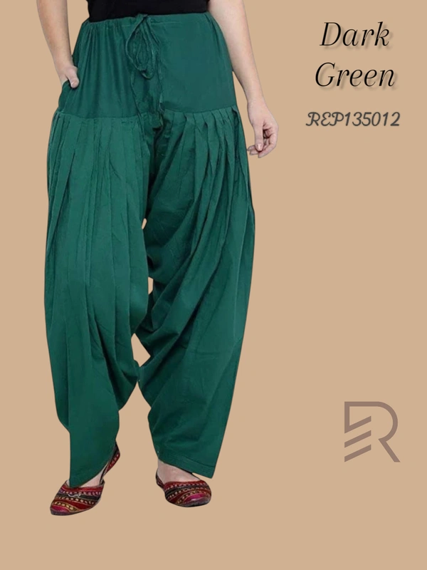 Ruthvi Ethnics Women's Jaipur Cotton Patiyala(Free Size)  REP135012 - Dark Green, One Size