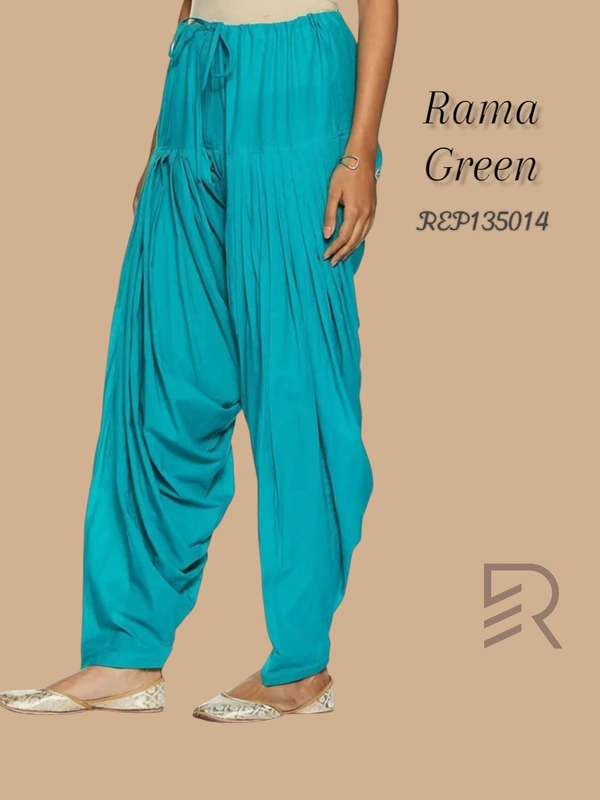 Ruthvi Ethnics Women's Jaipur Cotton Patiyala(Free Size)  REP135014 - Rama Green, One Size