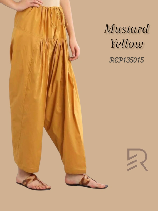 Ruthvi Ethnics Women's Jaipur Cotton Patiyala(Free Size)  REP135015 - Mustered Yellow, One Size