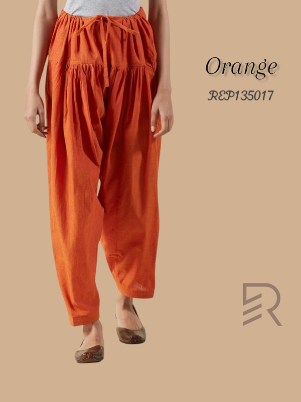 Ruthvi Ethnics Women's Jaipur Cotton Patiyala(Free Size)  REP135017 - Orange, One Size