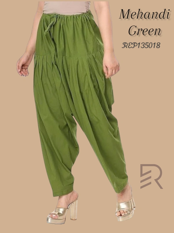 Ruthvi Ethnics Women's Jaipur Cotton Patiyala(Free Size)  REP135018 - Mehandi Green, One Size