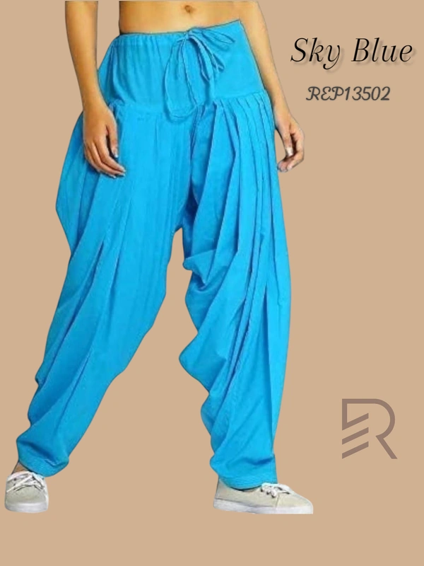 Ruthvi Ethnics Women's  Jaipur Cotton Patiyala(Free Size)  REP13502 - Sky Blue, One Size
