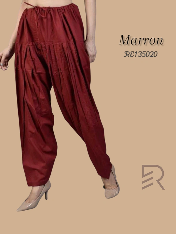 Ruthvi Ethnics Women's Jaipur Cotton Patiyala(Free Size)  REP135020 - Maroon, One Size