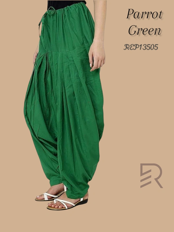 Ruthvi Ethnics Women's Jaipur Cotton Patiyala(Free Size)  REP13505 - Parrot Green, One Size