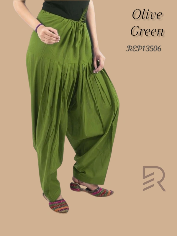 Ruthvi Ethnics Women's Jaipur Cotton Patiyala(Free Size)  REP13506 - Olive Green, One Size