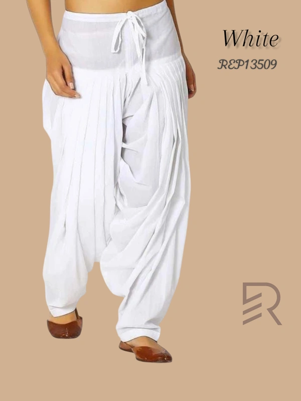 Ruthvi Ethnics Women's Jaipur Cotton Patiyala(Free Size)  REP13509 - White, One Size