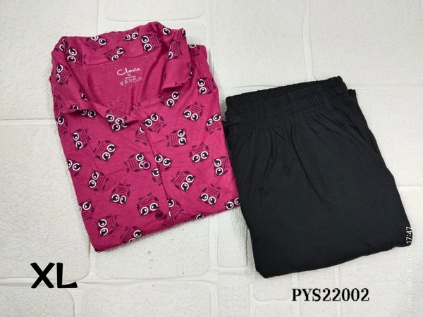 Ruthvi Ethnics Women's Pyjama Set PYS22002 - XL, Pink