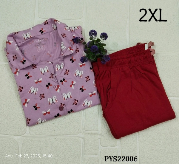 Ruthvi Ethnics Women's Pyjama Set PYS22006 - 2XL, Lavender