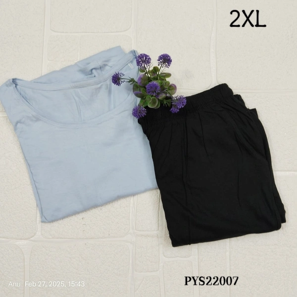 Ruthvi Ethnics Women's Pyjama Set PYS22007 - 2XL, Sky Blue