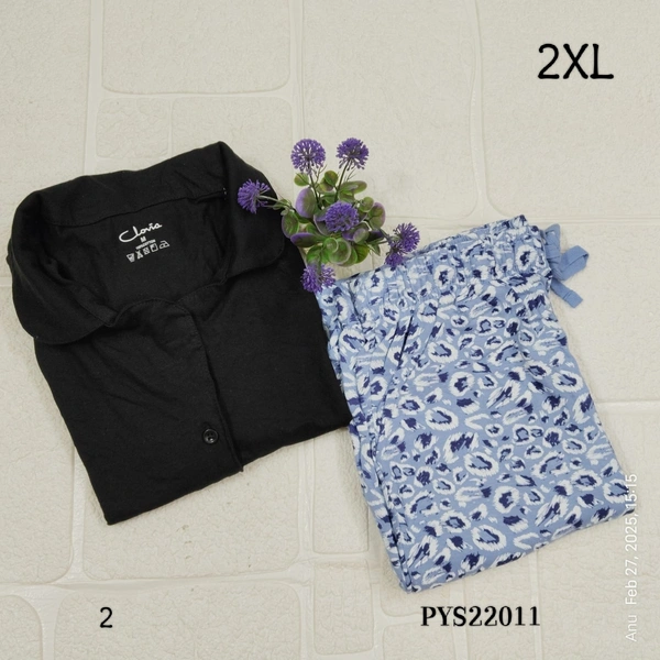 Ruthvi Ethnics Women's Pyjama Set PYS22010 - 2XL, Sky Blue
