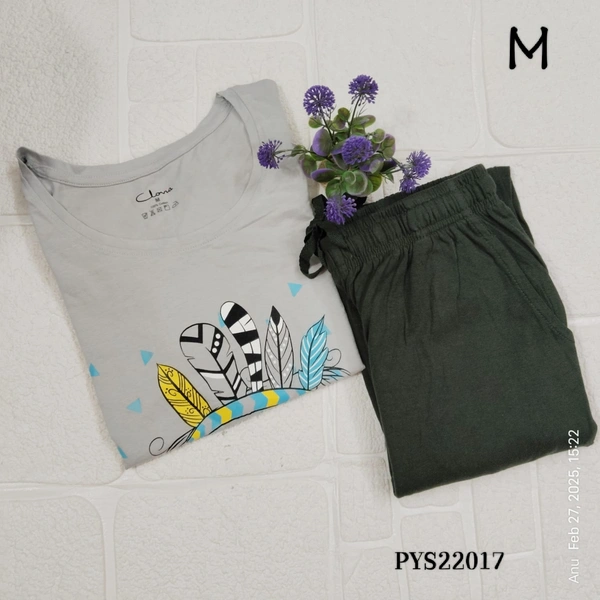Ruthvi Ethnics Women's Pyjama Set PYS22016 - M, Blue