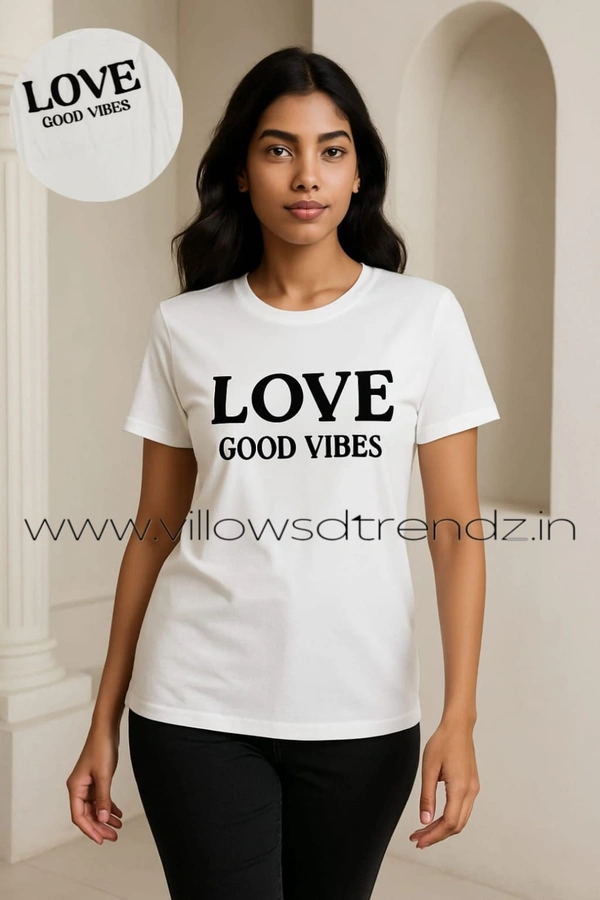 Ruthvi Ethnics Women's T-shirt|100% Cotton|  White | TS80006 - XS, White