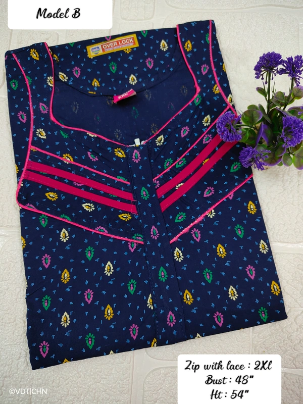 VDT ZIP with lase model gown maxi NT10027 - XXL, Nevy blue