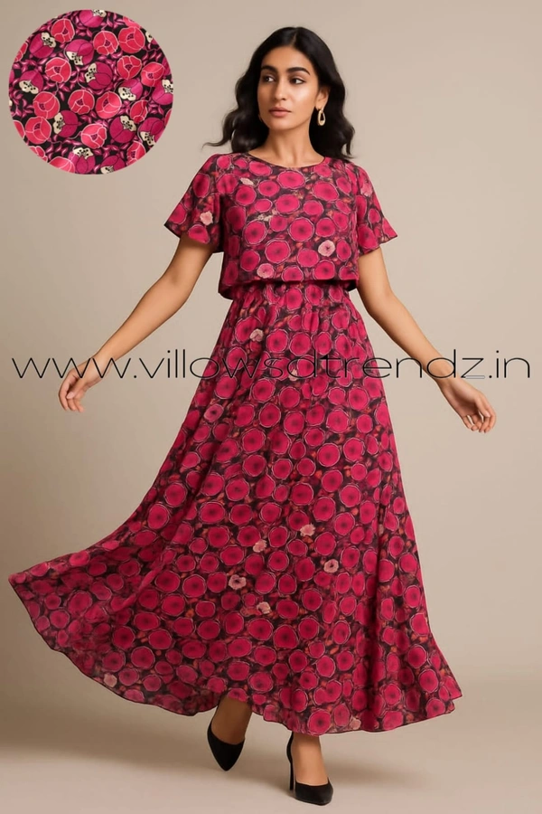 Smurf Finds Zipless Maternity Feeding Pull up gowns Wear | Pink | MGF30005 - L, Pink