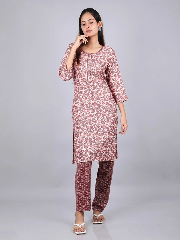 Graceful Glamour Brown Kurti & Pants - XL