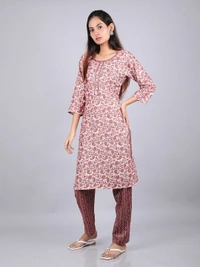 Graceful Glamour Brown Kurti & Pants - XL