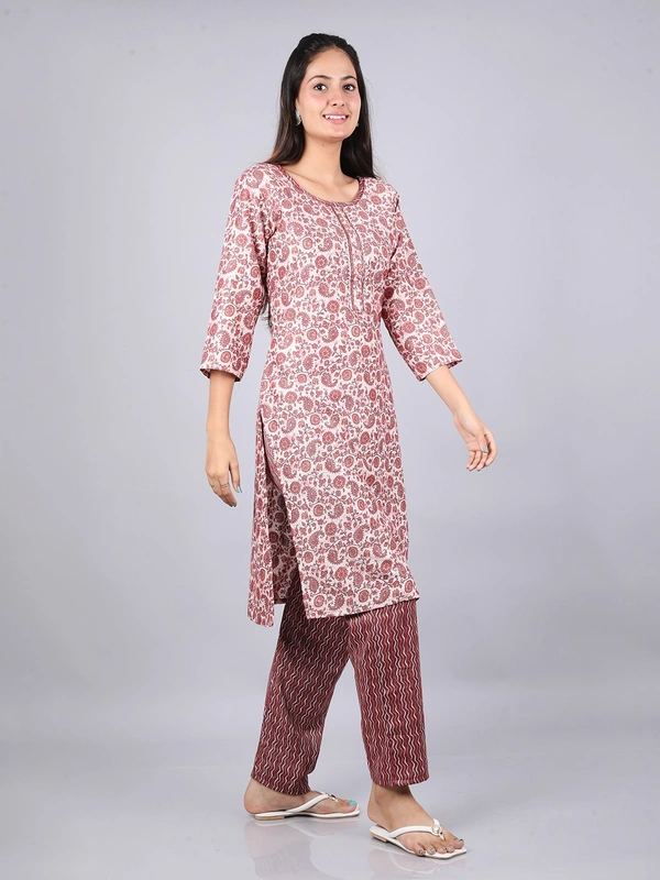 Graceful Glamour Brown Kurti & Pants - XL