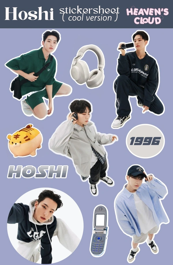 HOSHI DAY Stickersheet - COOL Ver. - 9.6 × 14.7 cm