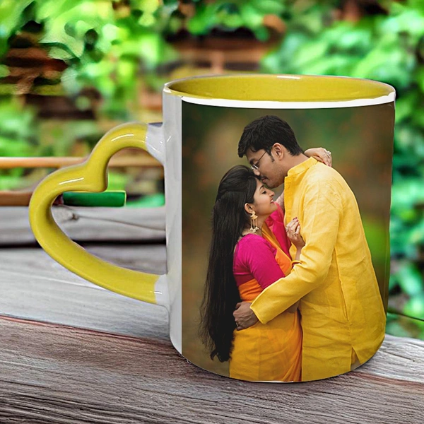 Heart Handle Mug (Yellow) 