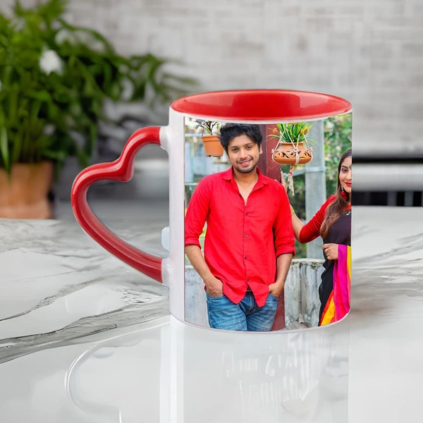 Heart Handle Mug(red)  - Red
