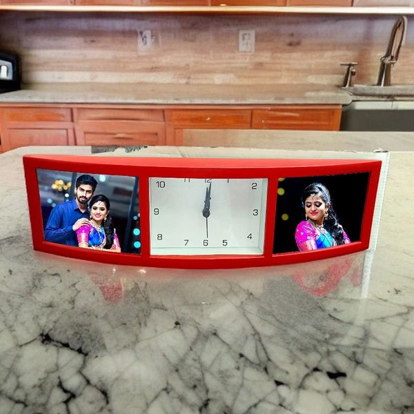 Red Photo Wall Clock