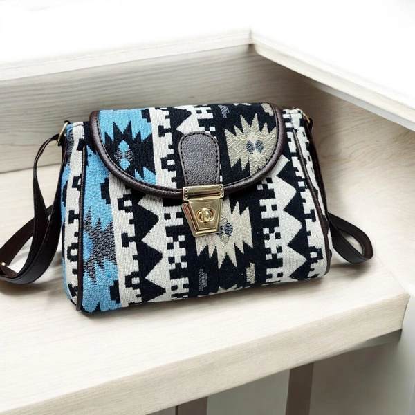 The Little Paw Turn Button Jacquard Sling Bag - 8.5*8 Inches