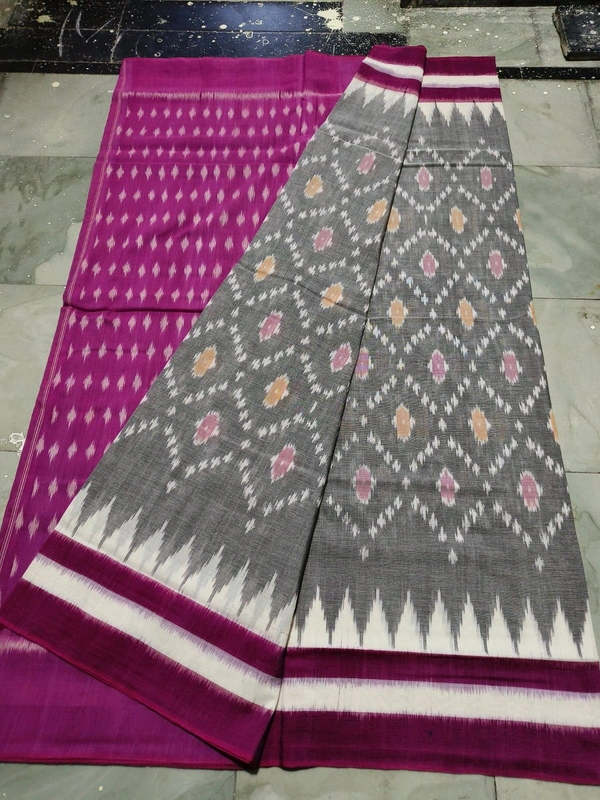 Baruni Pure Pochampally Ikkat Handloom Mercerised Cotton Saree (QPO8)