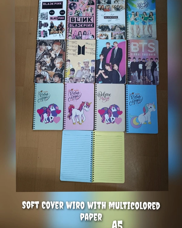 A5 Colour Paper Wiro Notebook 